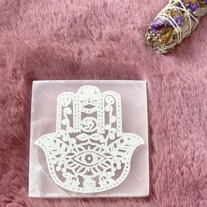 Hamsa Hand ( Fatima’s hand ) Selenite